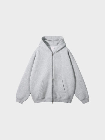sweat zippé streetwear molleton 350 gsm gris – BTQS