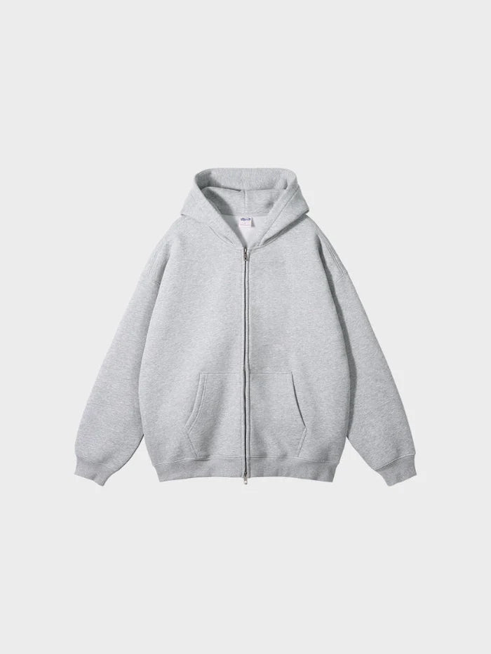 sweat zippé streetwear molleton 350 gsm gris – BTQS