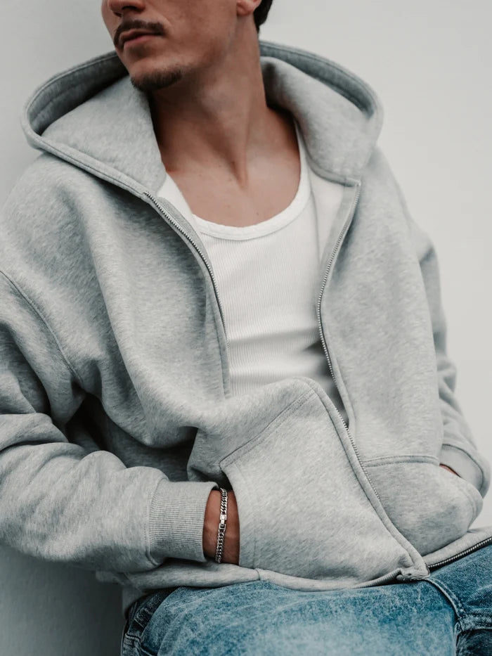 Sweat à capuche zippé de qualité 350 g/m²
