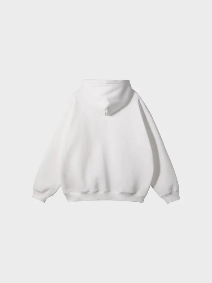 sweat zippé molleton blanc porté vue de dos