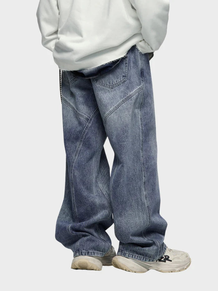 Boutique Baggy Denim Jeans - Grey/Blue