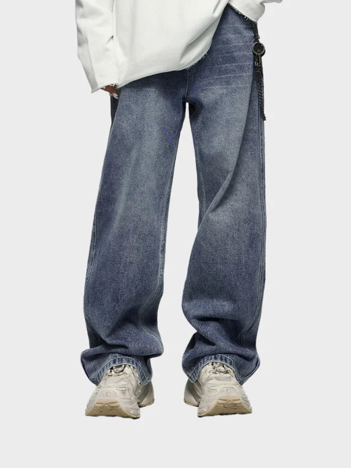 Boutique Baggy Denim Jeans - Grey/Blue