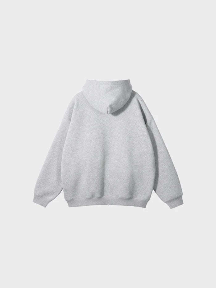 sweat zippé streetwear molleton 350 gsm gris – BTQS