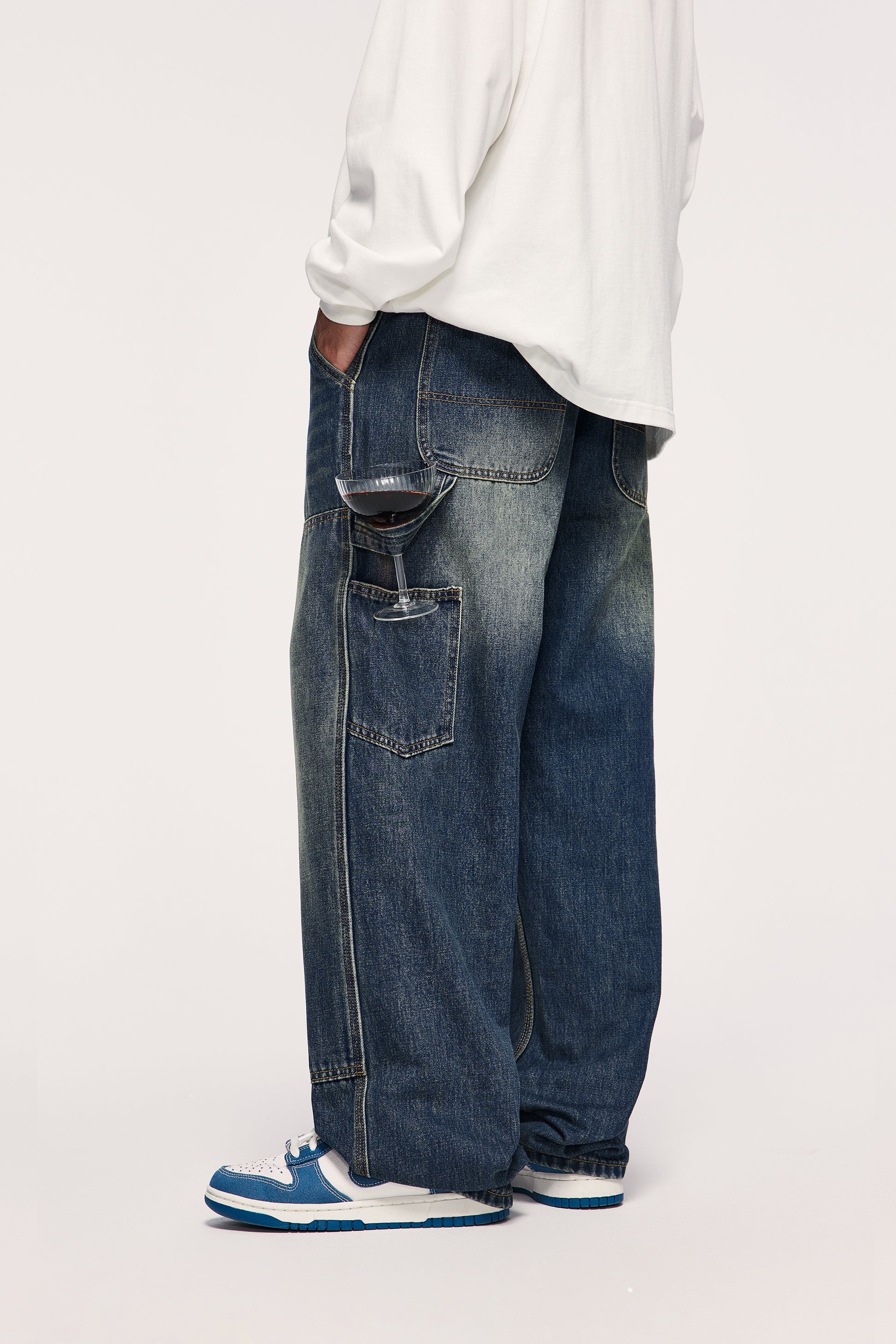 jean délavé oversize