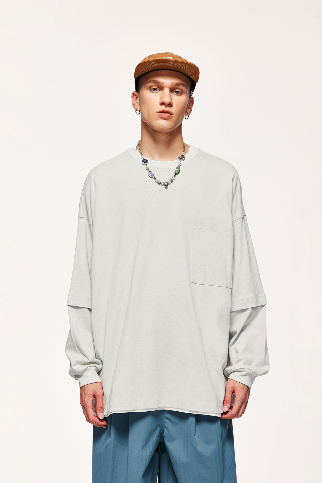 Pull en coton gris