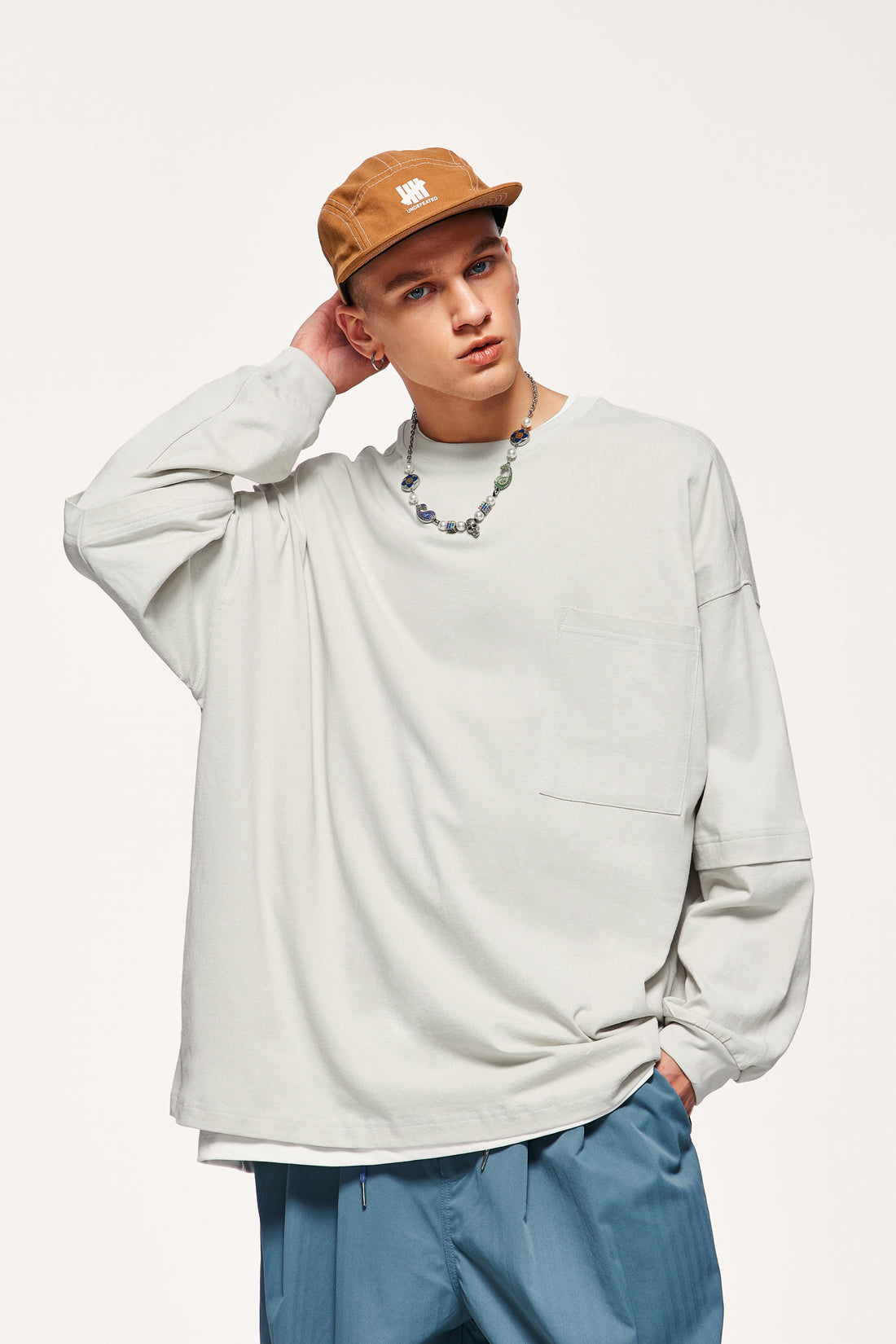 Pull en coton gris
