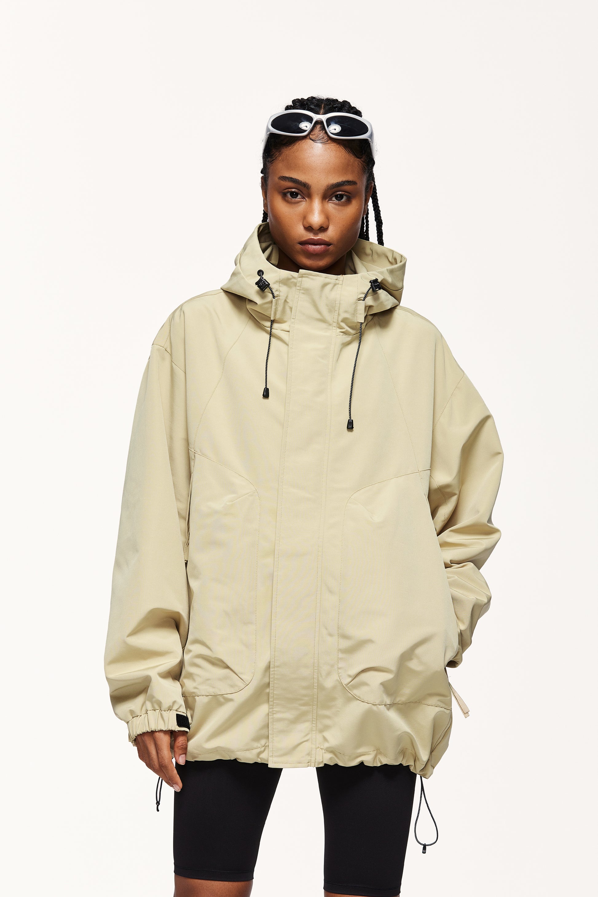 veste streetwear beige