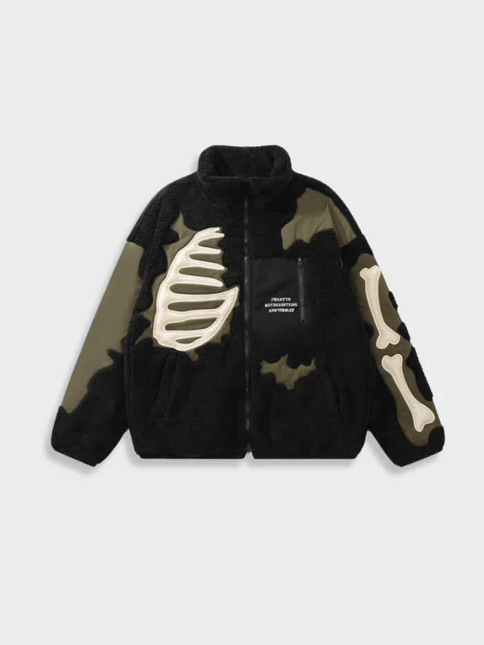 veste squelette noire vue de face