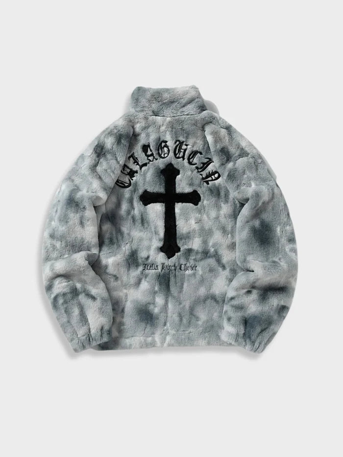 veste polaire croisée "warm cross" porté vue de dos