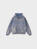 Sweat à capuche zippé "Délavé dégradé" 330 g/m²
