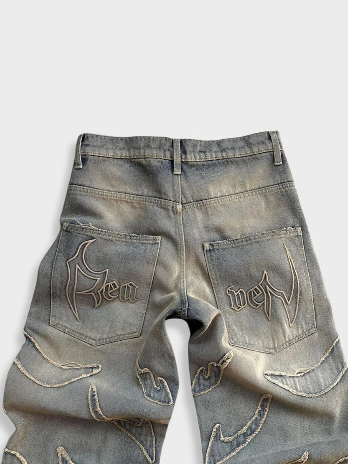 jean baggy streetwear gris vue produit