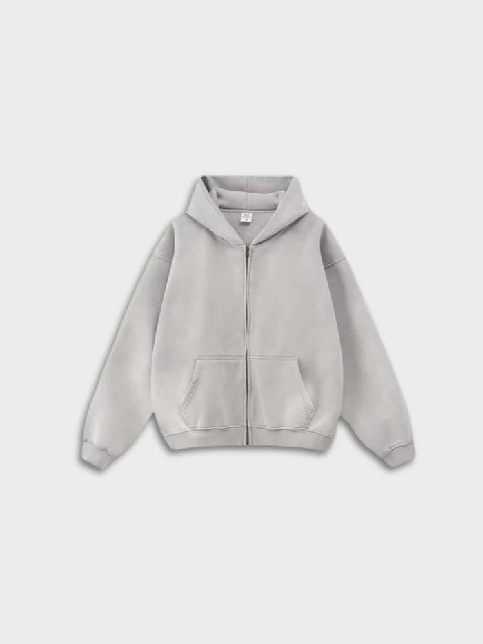 Sweat à capuche zippé "Délavé dégradé" 330 g/m²