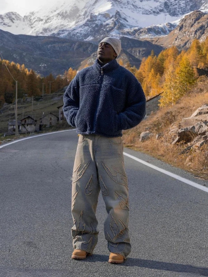 jean baggy streetwear délavé vieilli gris – BTQS