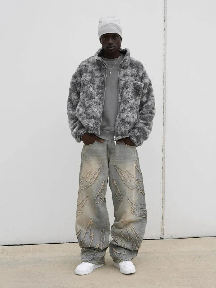 jean baggy délavé porté streetwear
