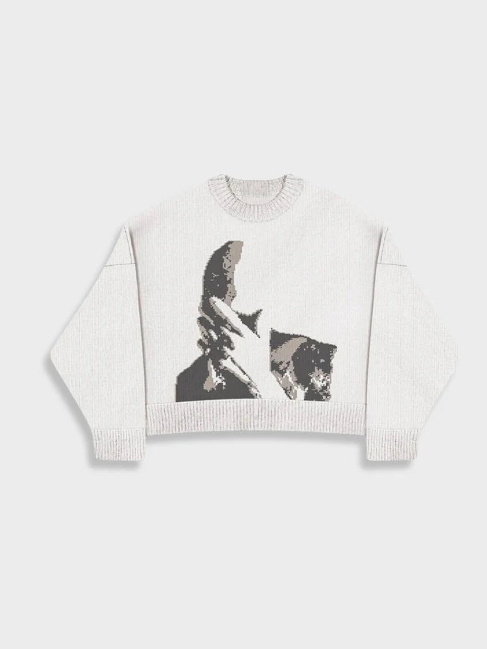 sweat tricot streetwear portrait tissé – BTQS