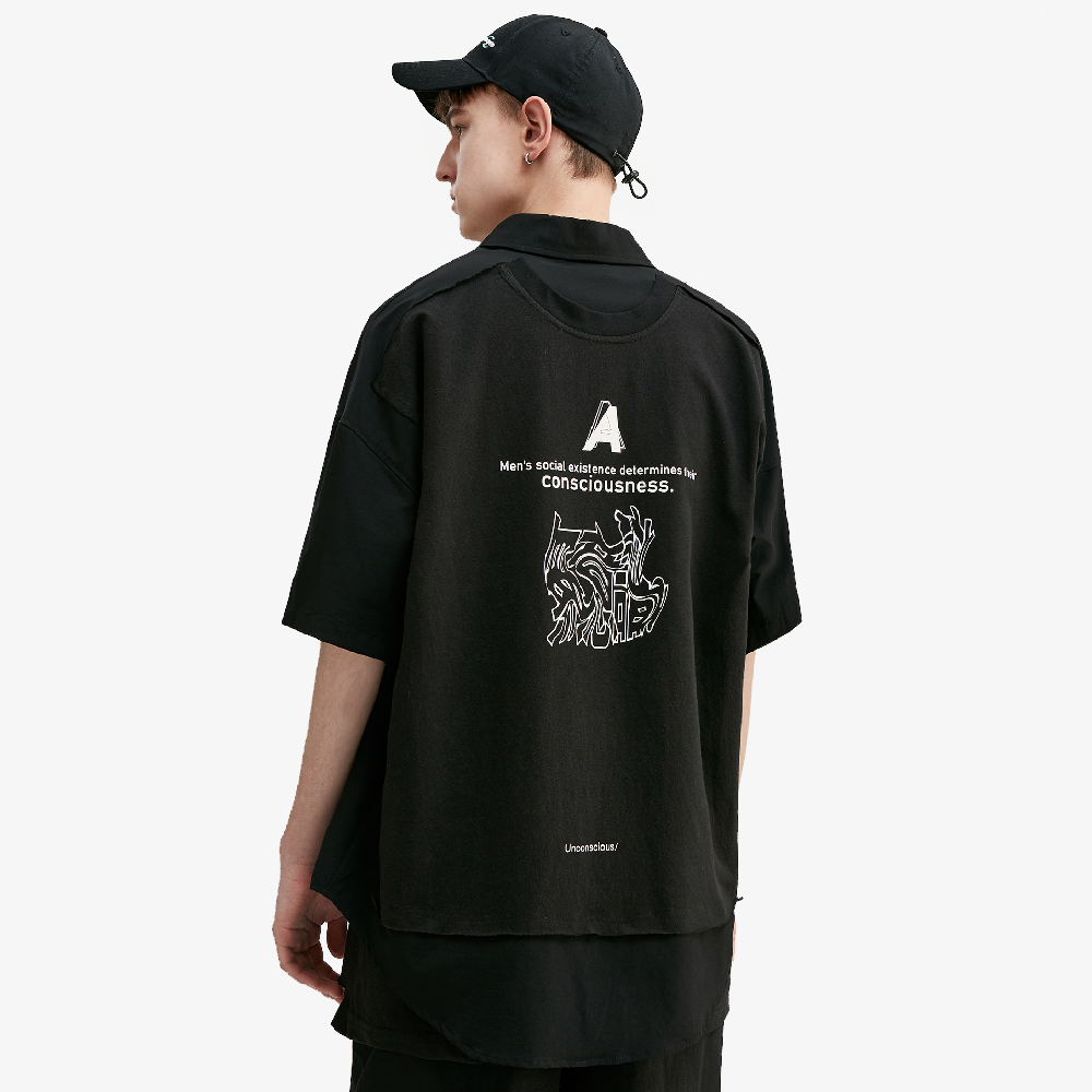 chemise noir oversize
