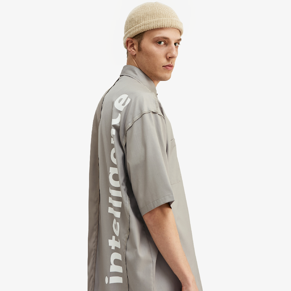 chemise oversize beige