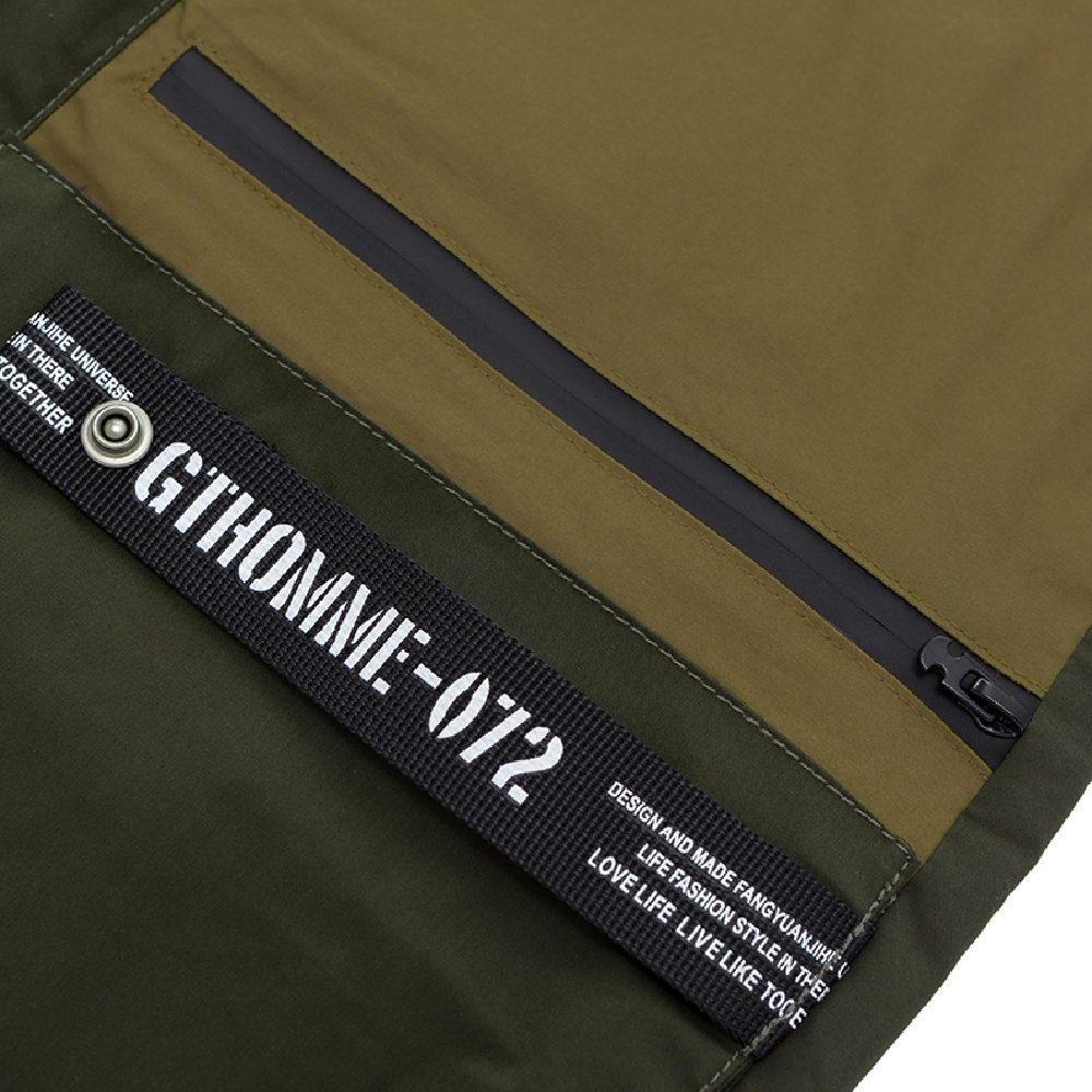 patchwork pantalon cargo streetwear