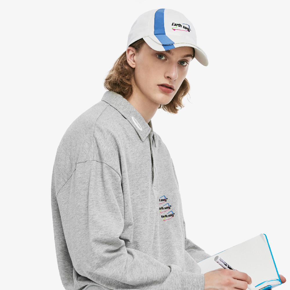 polo gris oversize