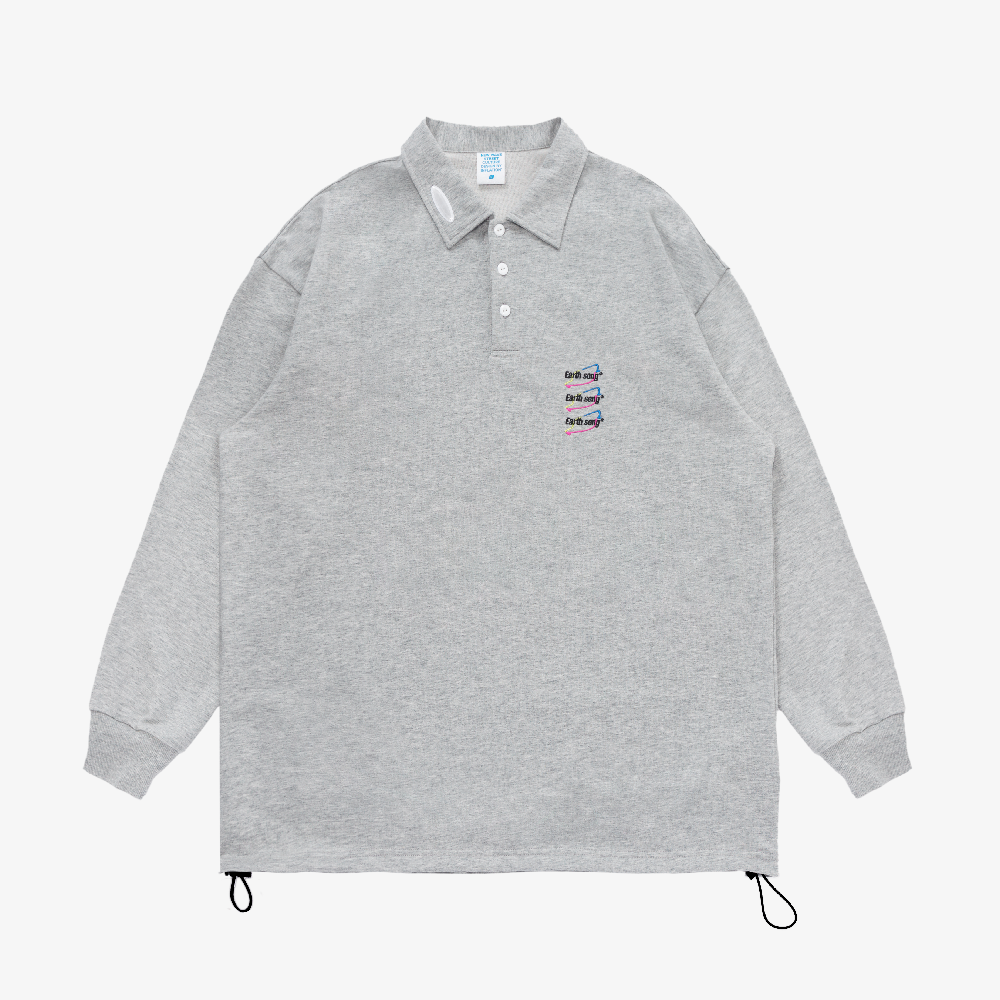 polo manche longue gris