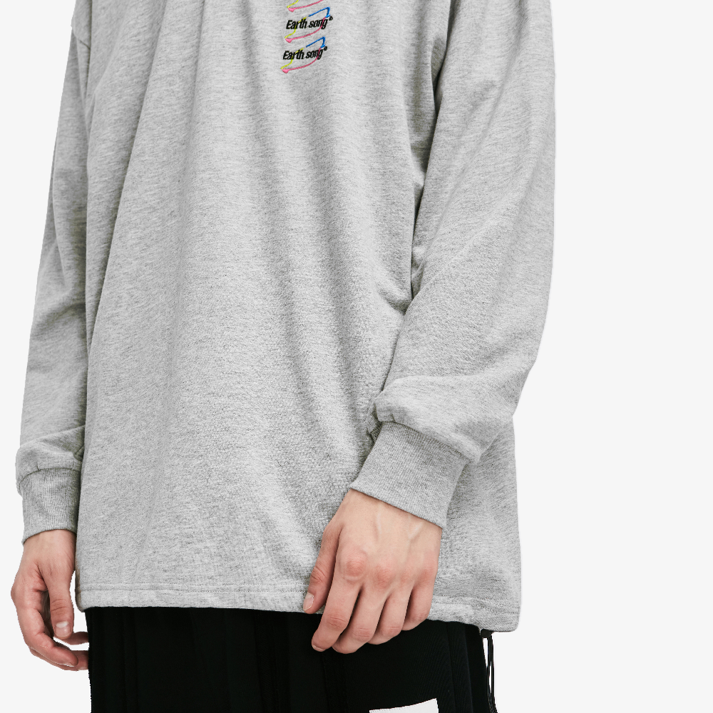polo manche longue gris