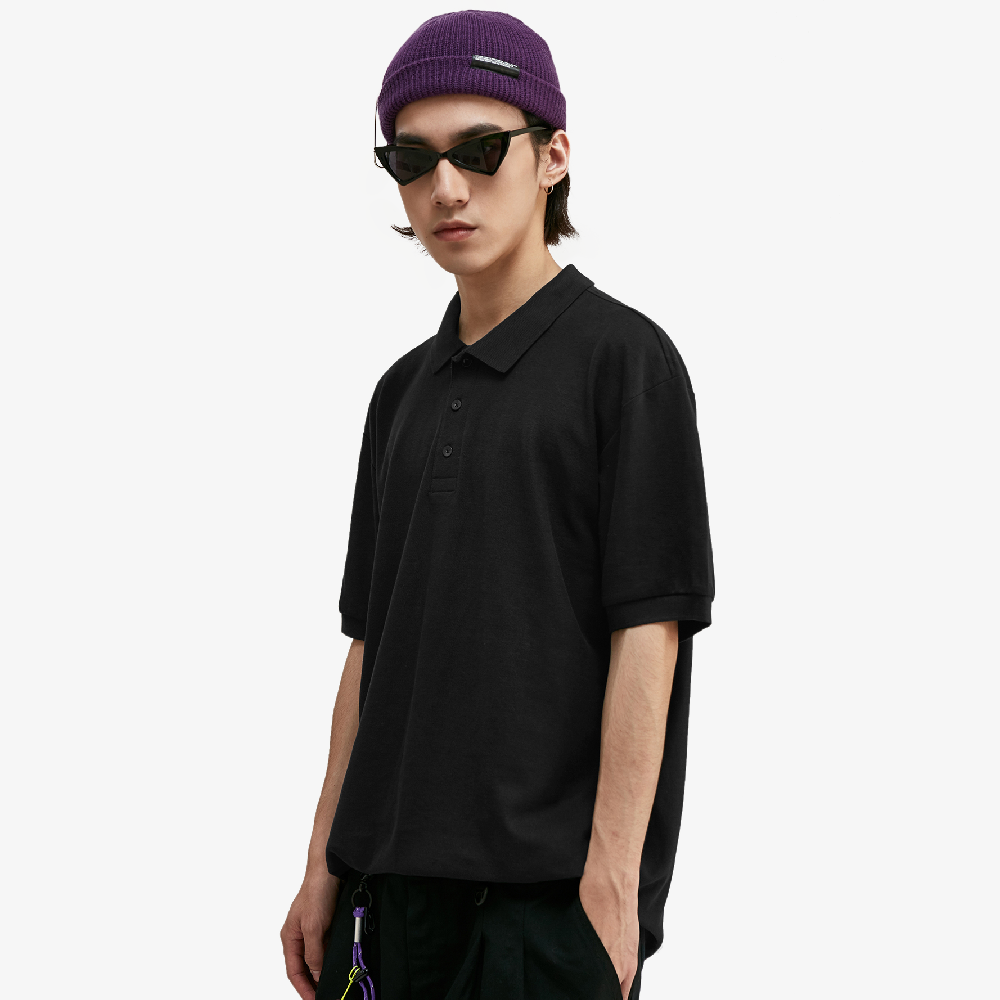 polo coton noir