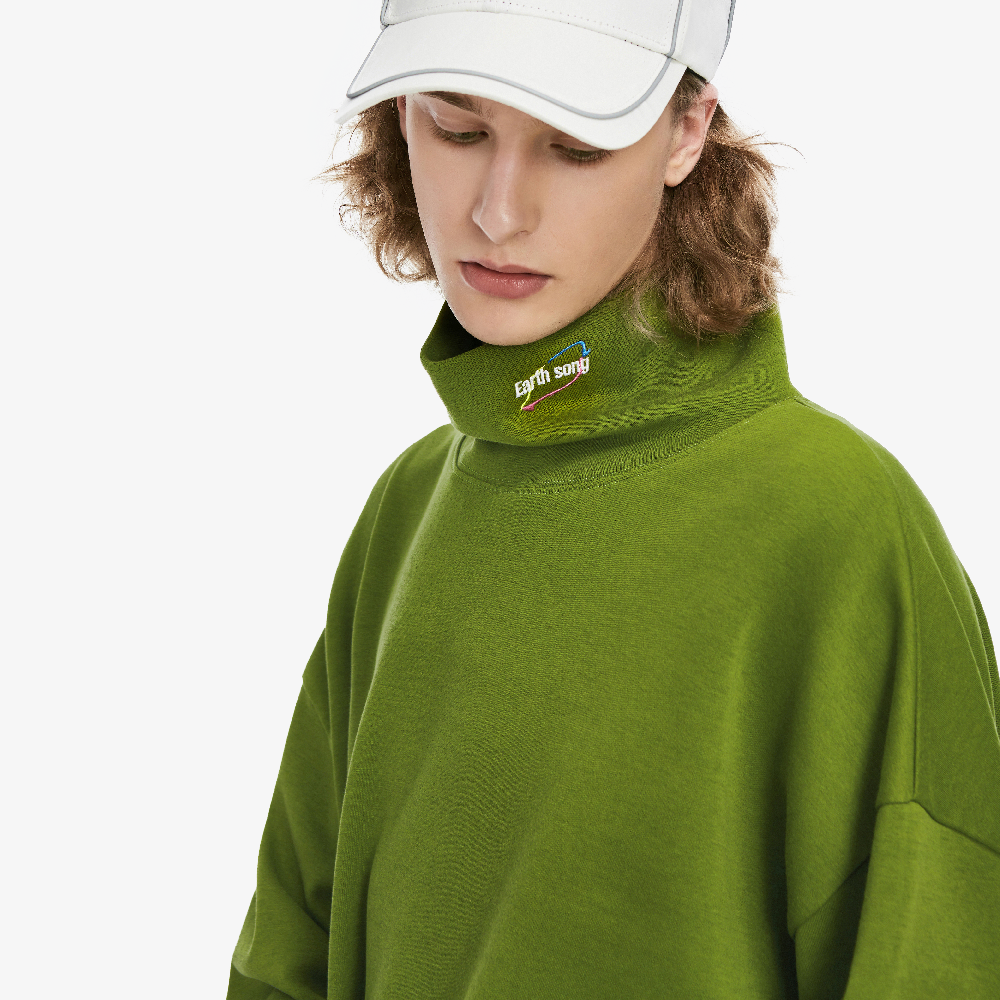 pull streetwear vert manche longue