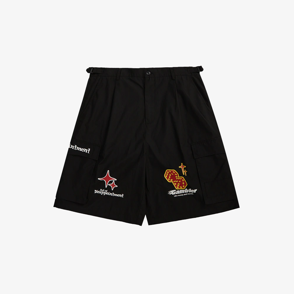 short en toile noir