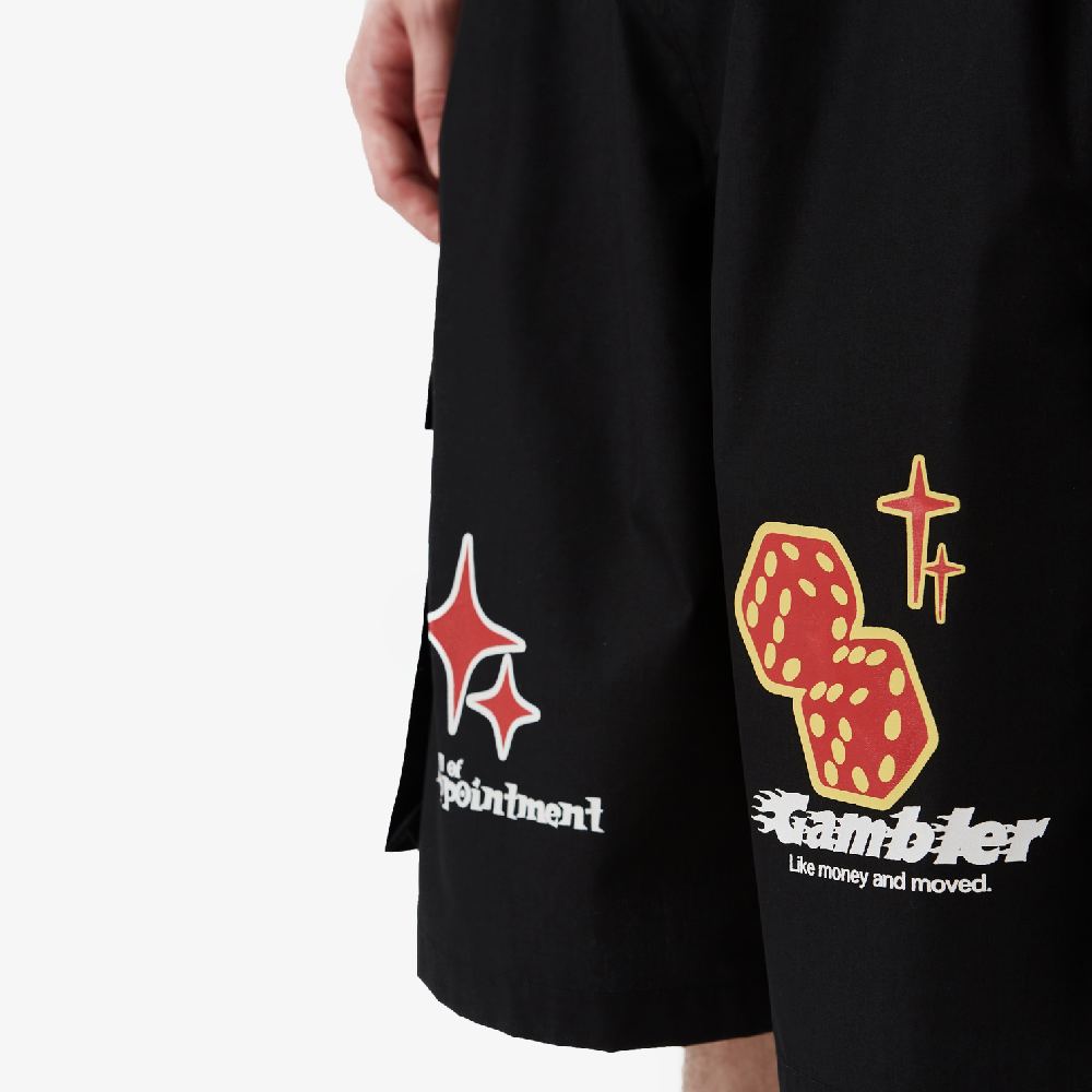 short en toile noir