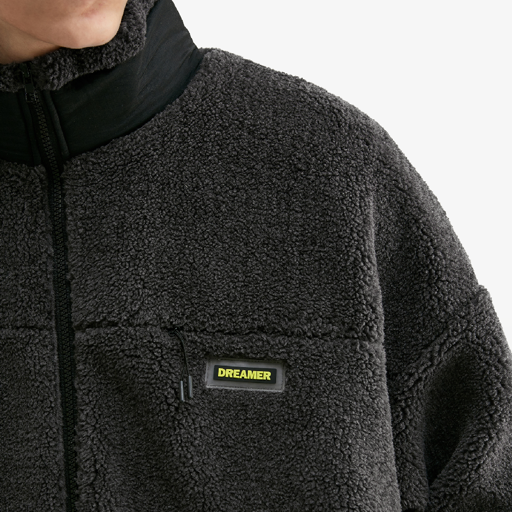 veste polaire en laine noir